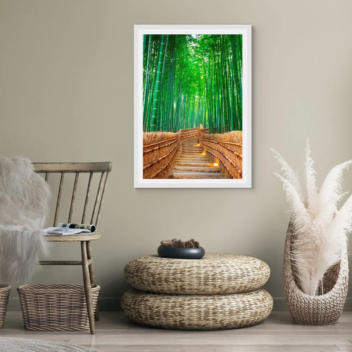 Poszter fekete keretben - Az ázsiai természet esszenciája - 70x100 cm