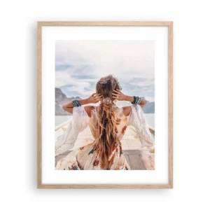 Poszter világos tölgy keretben - Az út a boldogság felé  - 40x50 cm