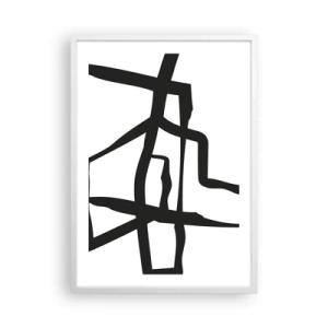 Poszter fekete keretben - Fekete-fehér konstrukció - 50x70 cm