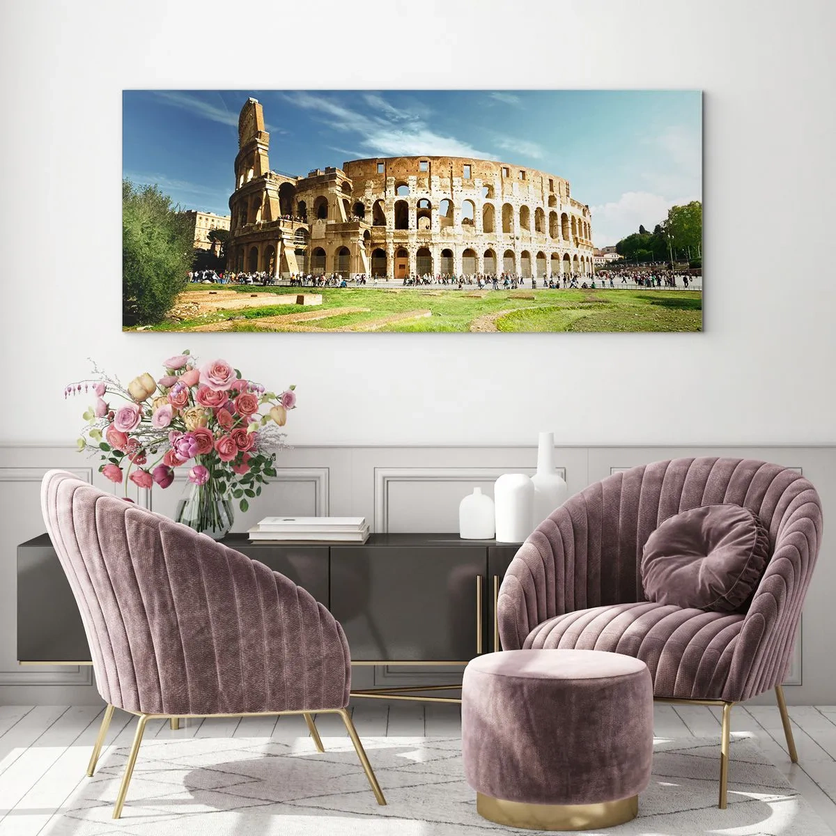 Üveg kép - Még mindig halljuk a pisztoly csörömpölését - 120x50 cm