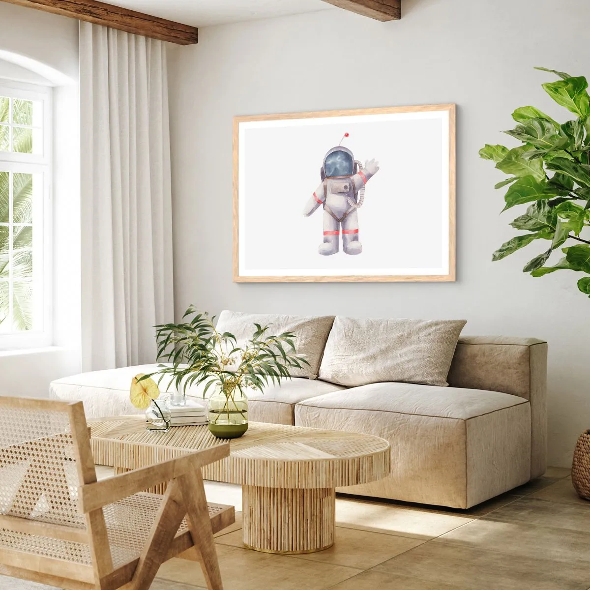 Poszter világos tölgy keretben - Akkor szia! - 50x40 cm