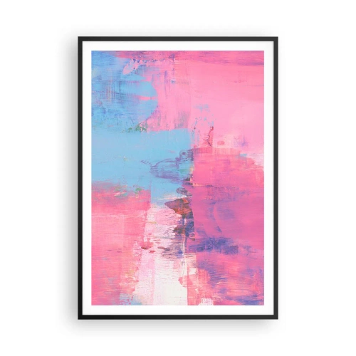 Poszter fehér keretben - Rózsaszín, kék és egy csipetnyi fény - 70x100 cm