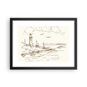 Poszter fehér keretben - A nyár emlékeinek vázlata - 40x30 cm