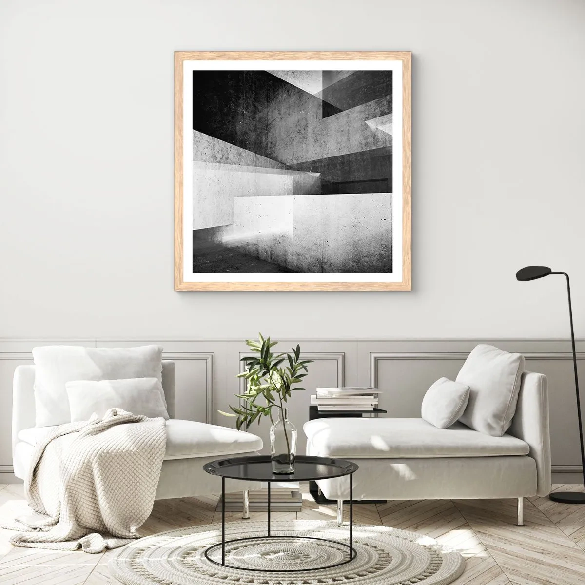 Poszter világos tölgy keretben - A tér szerkezete - 40x40 cm