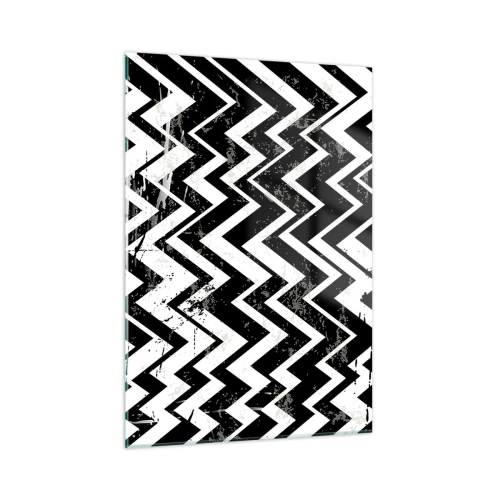 Üveg kép - Zyg-fehér, zag-fekete - 50x70 cm