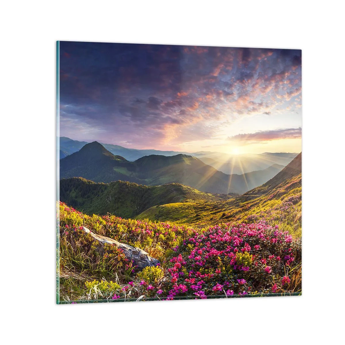 Üveg kép - A Hegyi reggeli frissesség - 60x60 cm