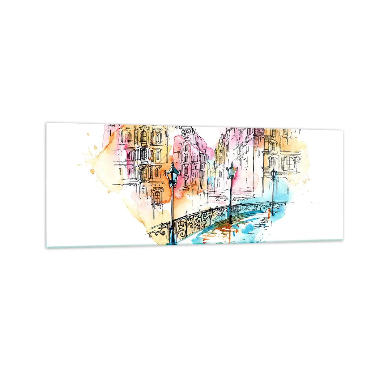 Üveg kép - A város szíve - 140x50 cm