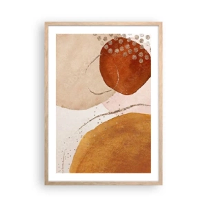 Poszter világos tölgy keretben - Gömbölyűség és mozgás - 50x70 cm