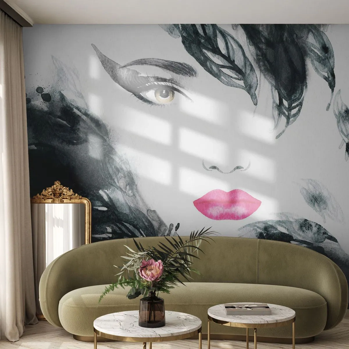 Fotótapéta Standard Eco - Figyelem! Femme fatale - Absztrakció, Női Arc, Egy nő portréja - 400x280 cm