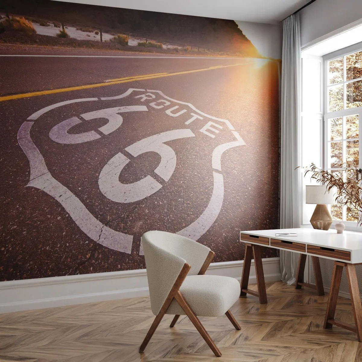Fotótapéta Premium Sand - A híres 66-os út - Egyesült Államok, Autóipari, 66-os út - 100x70 cm