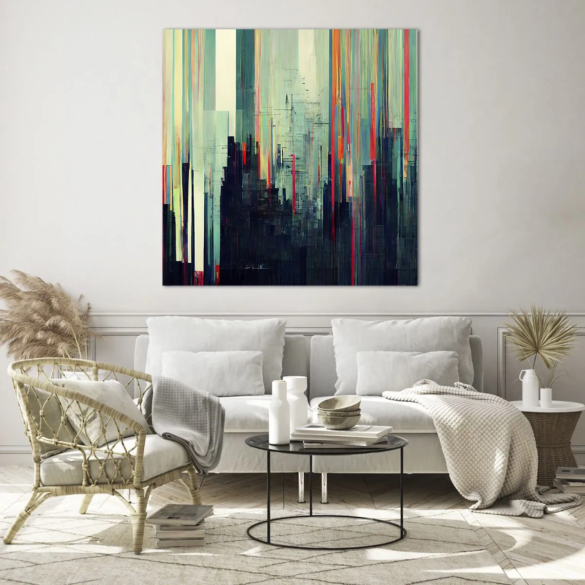 Üveg kép - Futurisztikus város - 30x30 cm