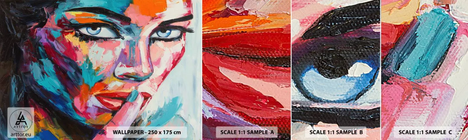 Fotótapéta Minta Öntapadós Deluxe Sticker - Az első titkunk - Egy nő portréja, Arc, Darab - 100x30 cm