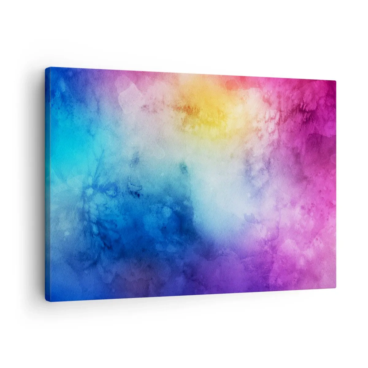 Vászonkép - Egy absztrakt kompozíció pasztell rózsaszín és kék árnyalatokban. - 70x50cm - Majdnem a hetedik mennyországban - Modern fali dekoráció nappalihoz és hálószobához ARTTOR