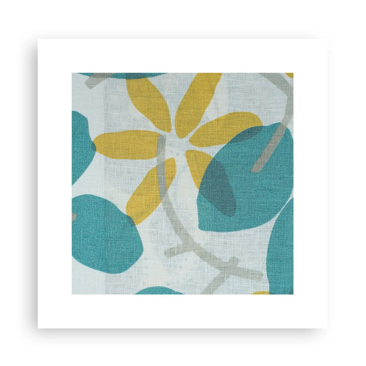 Poszter - Azúrkék levelek között - 30x30 cm