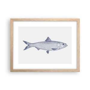 Poszter világos tölgy keretben - Üdvözlet az északi tengerektől - 40x30 cm