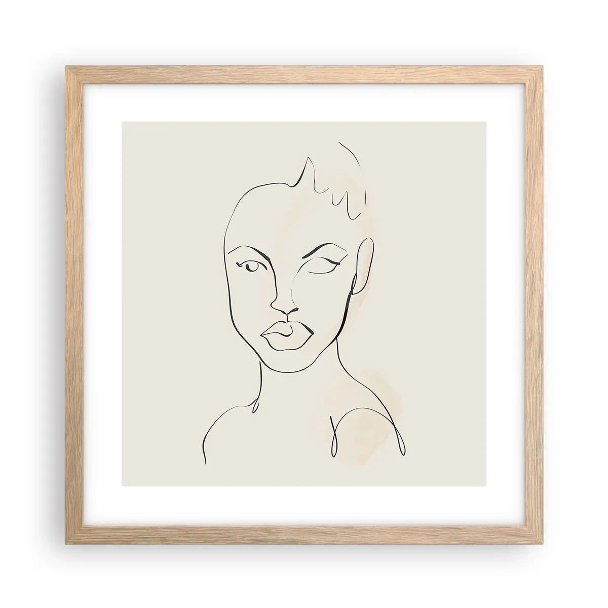 Poszter világos tölgy keretben - Az érzékiség körvonala - 40x40 cm