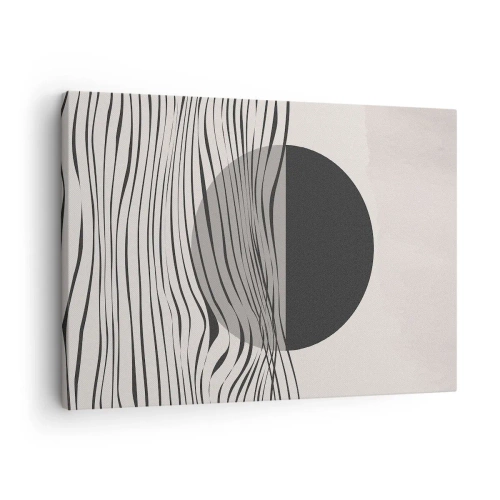 Vászonkép - Absztrakt vonalak és geometriai alakzatok tompa színekben - 70x50cm - A feles kompozíciója - Modern fali dekoráció nappalihoz és hálószobához ARTTOR