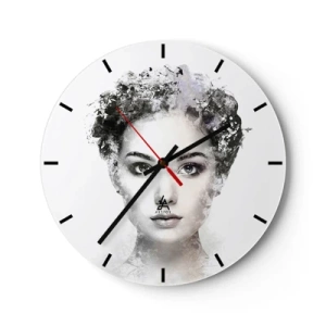 Falióra, Óra - Egy nő művészi portréja elmosódással és textúraeffektusokkal - 30x30cm - Rendkívül stílusos portré - Modern fali dekoráció nappalihoz, konyhához és hálószobához ARTTOR