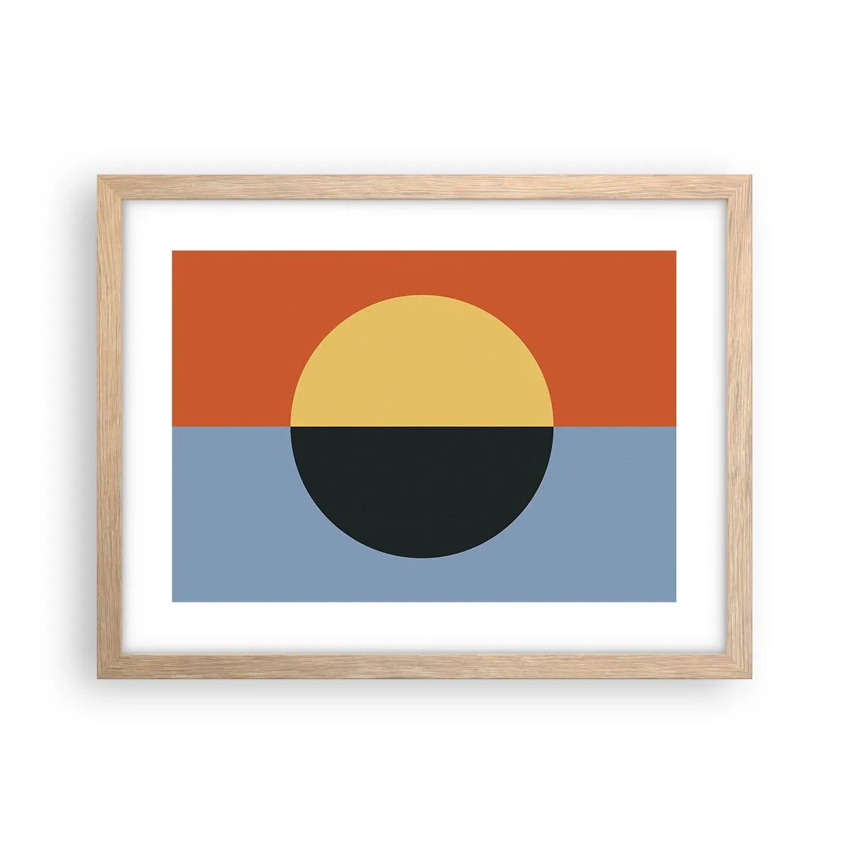 Poszter világos tölgy keretben - A meleg és a hideg kompozíciója - 40x30 cm