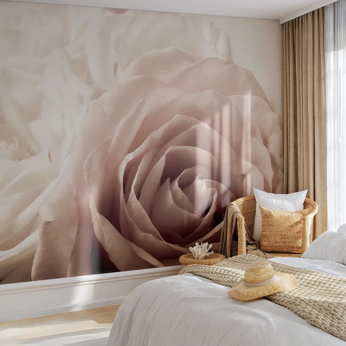 Fotótapéta Premium Sand - Egy rózsa szívében - Rózsák, Virágok, Romantikus - 300x210 cm