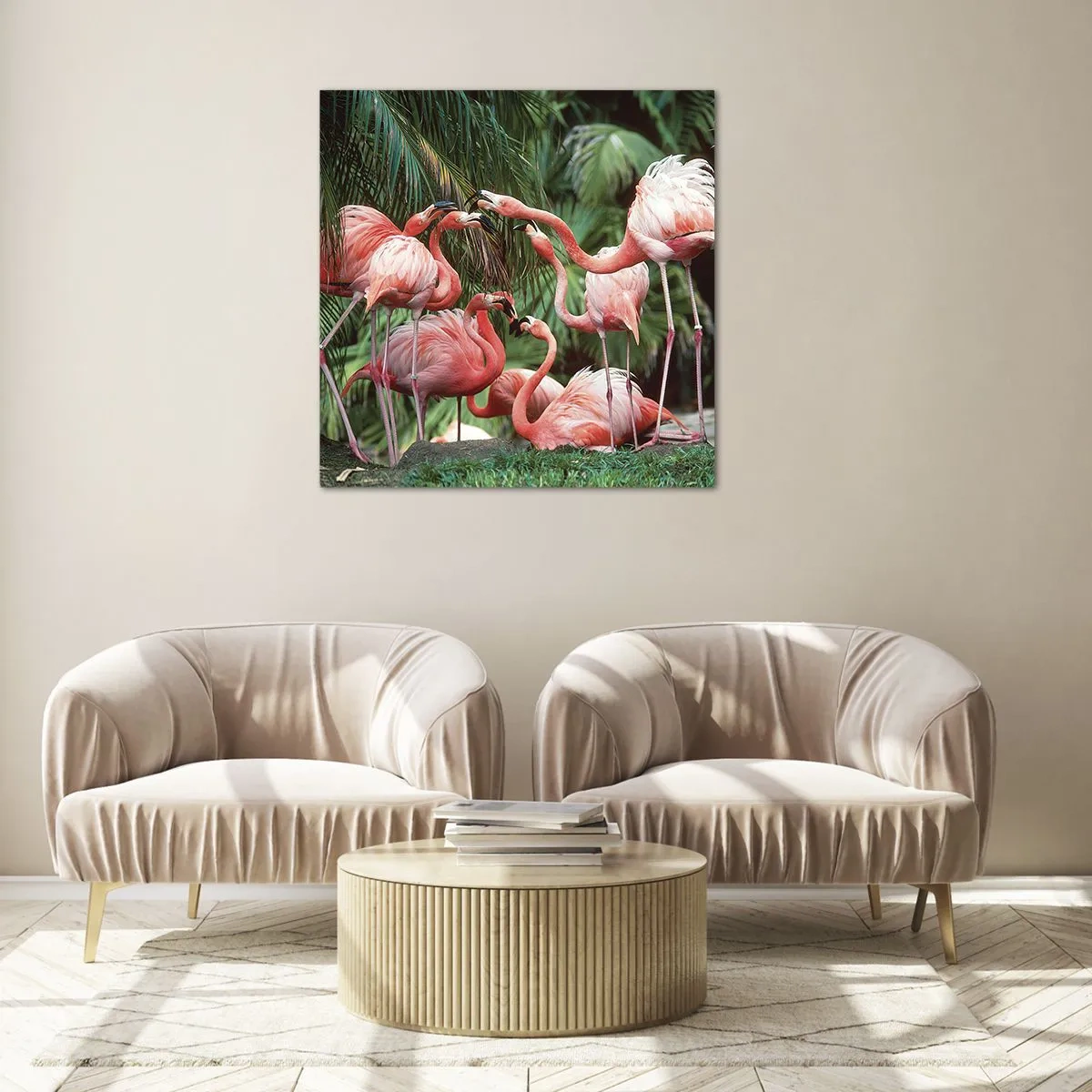 Üveg kép - Délutáni pletyka - 30x30 cm