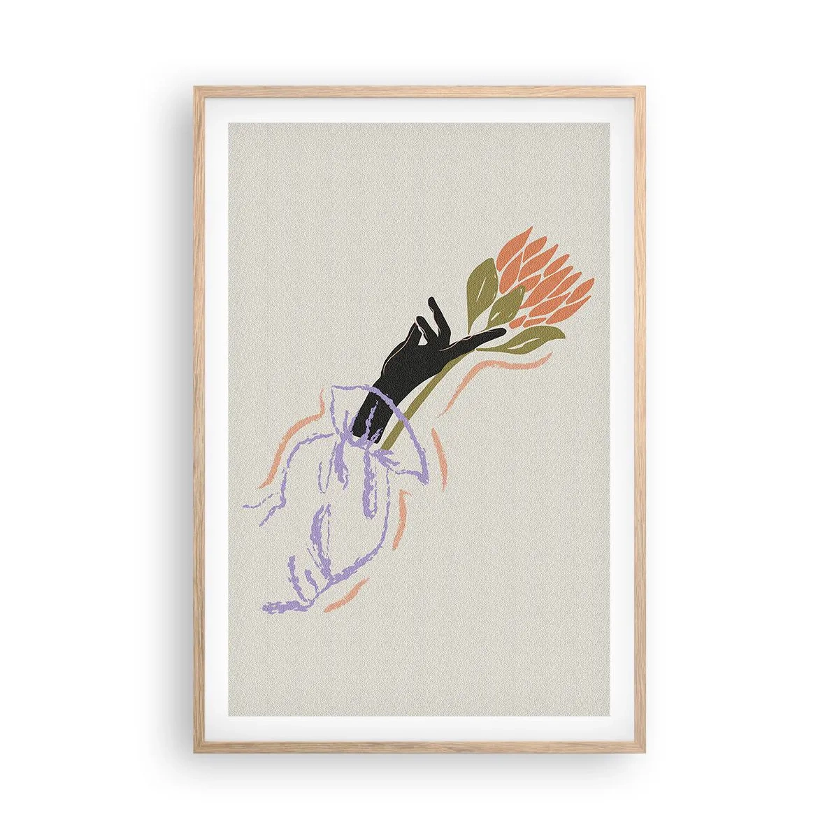 Poszter világos tölgy keretben - Egy testvéri érintés - 61x91 cm