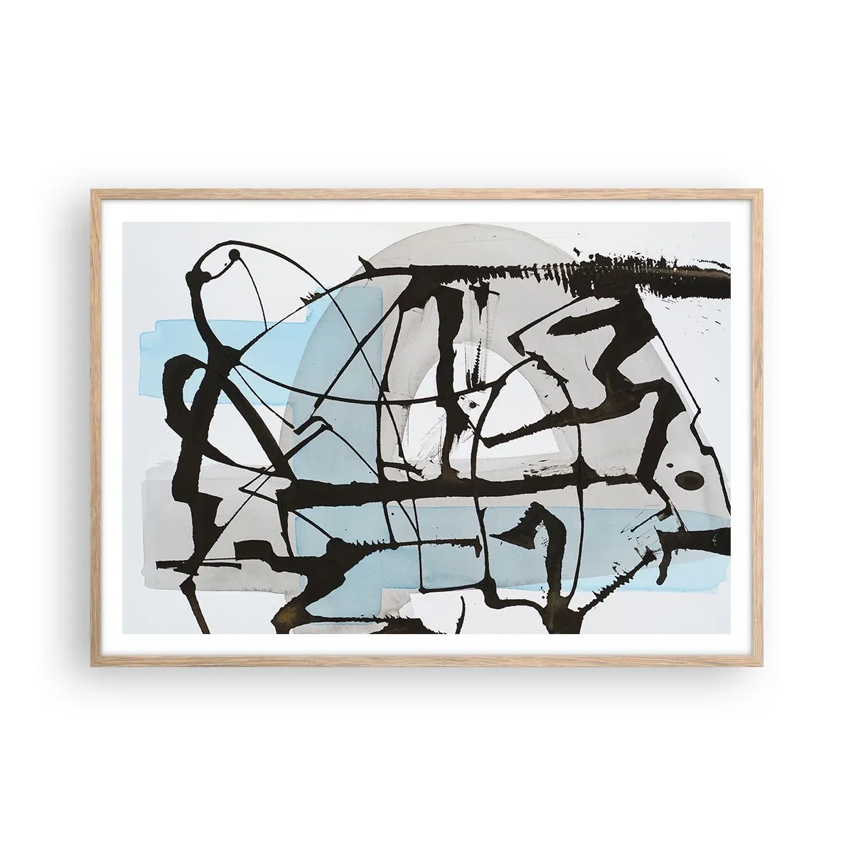 Poszter világos tölgy keretben - Mindennek ellenére kék - 100x70 cm