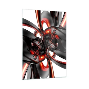 Üveg kép - Mozgás grafitban és vörösben - 50x70 cm