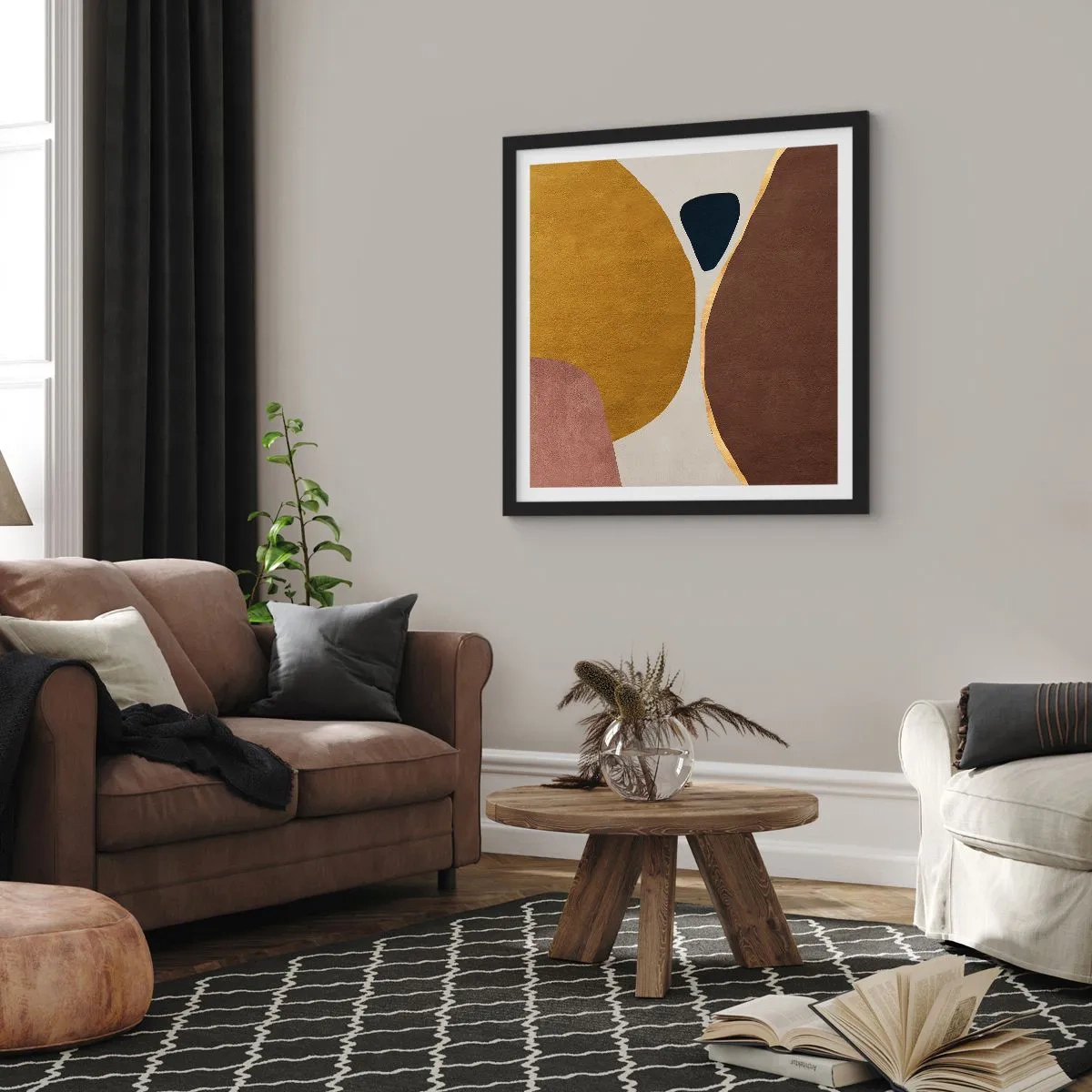 Poszter fehér keretben - Absztrakció - egy hely a térben - 40x40 cm