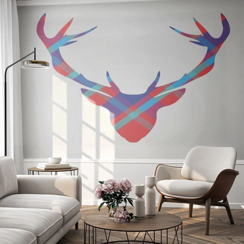 Öntapadós Fotótapéta Deluxe Sticker - skót szarvas - Absztrakció, Szarvas, Agancs - 350x256 cm