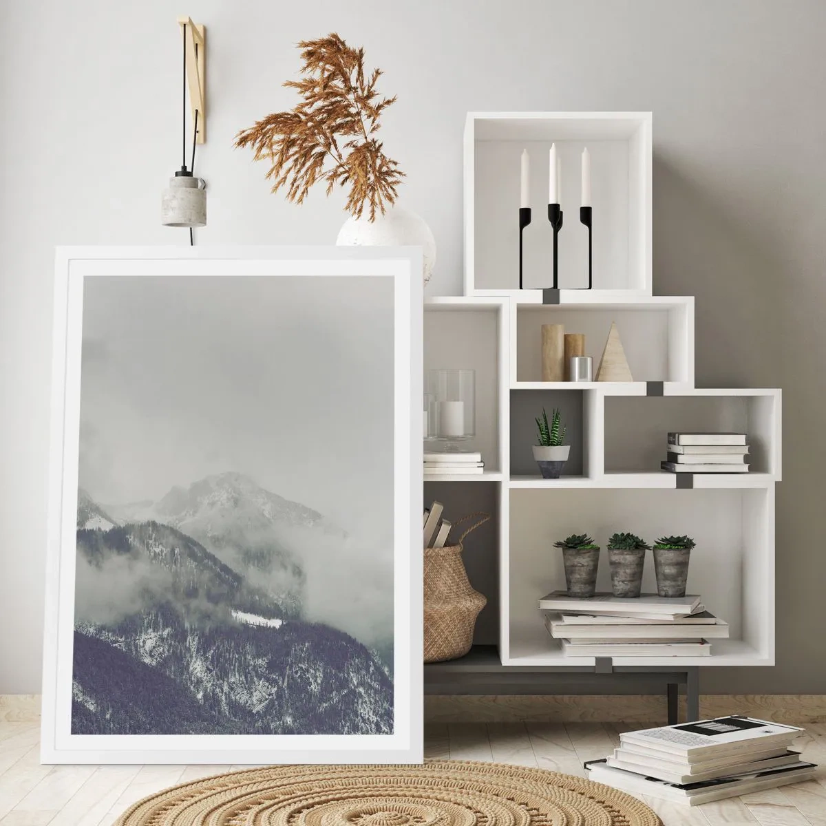 Poszter fekete keretben - Ködös völgy - 70x100 cm