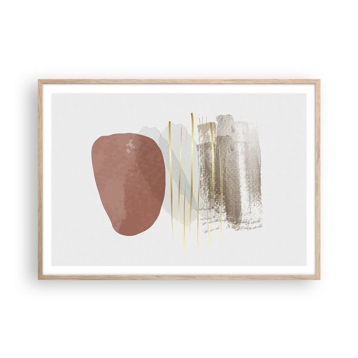 Poszter világos tölgy keretben - Absztrakt oszlopsor - 100x70 cm