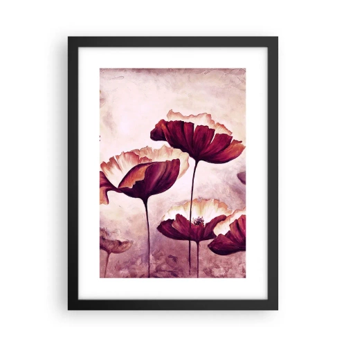 Poszter fehér keretben - Piros és fehér szirom - 30x40 cm