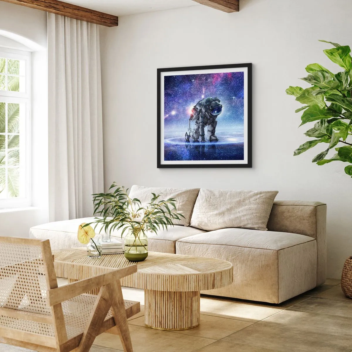 Poszter fehér keretben - A csillagos ég felettem - 40x40 cm