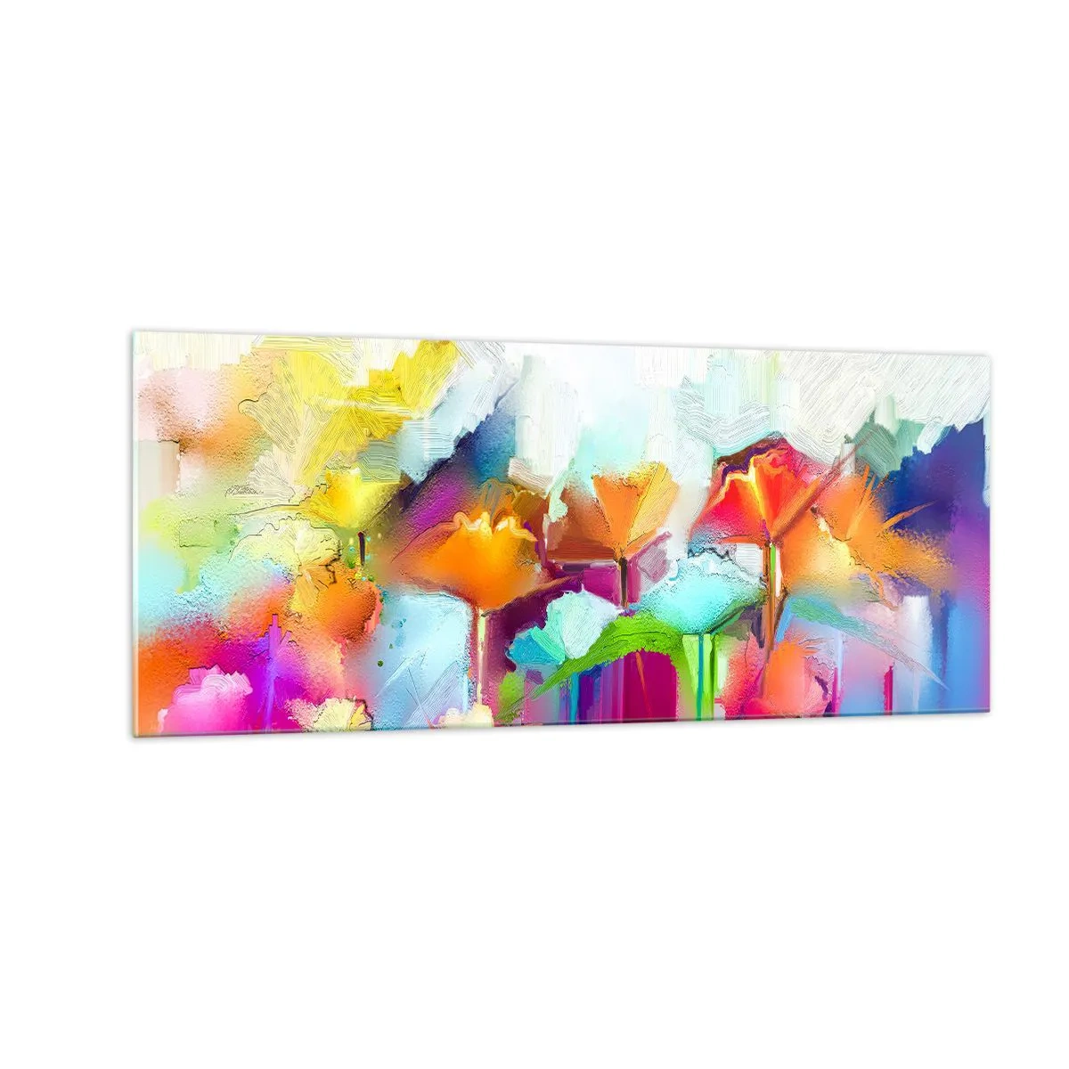Üveg kép - Kivirágzott a szivárvány - 100x40 cm