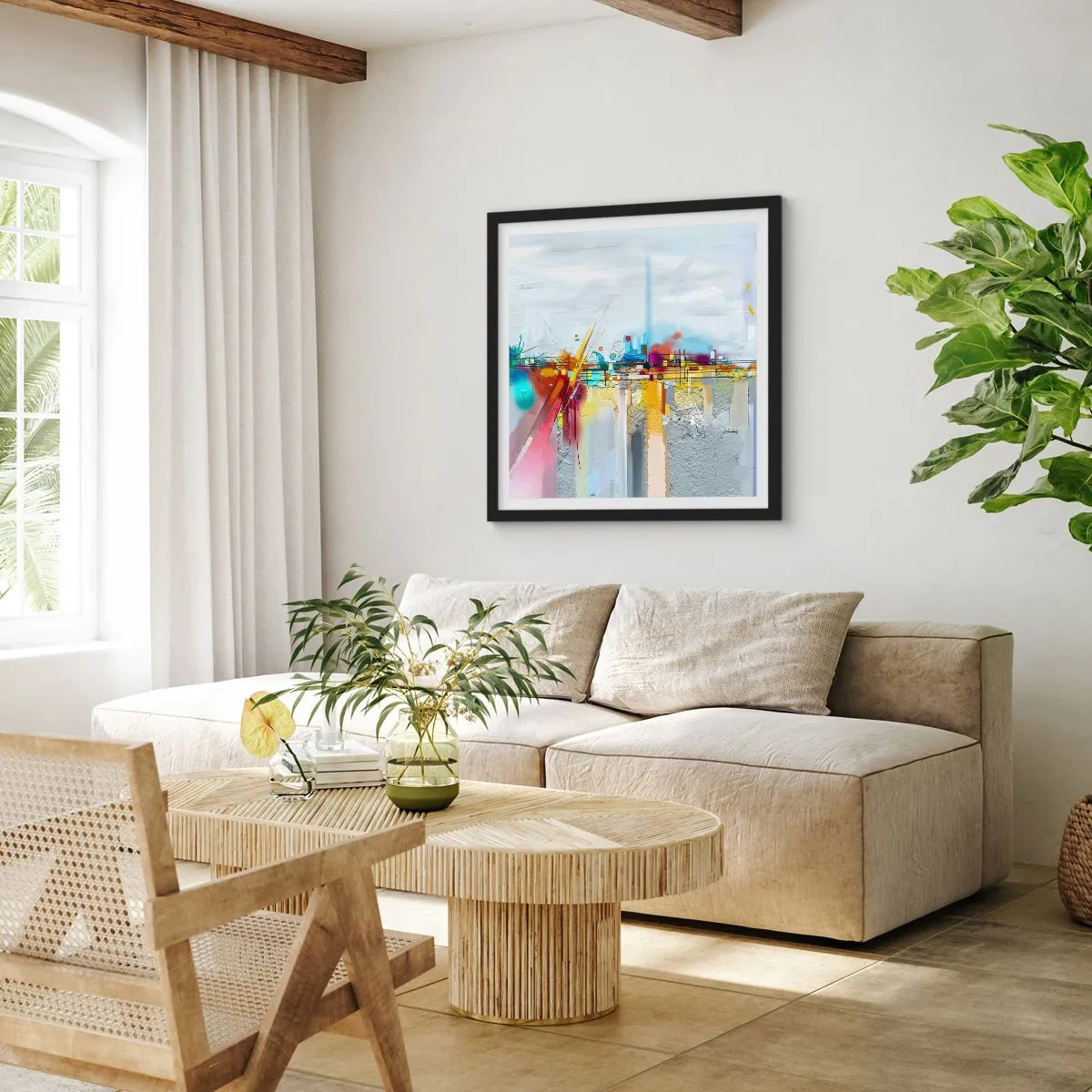 Poszter fehér keretben - Az öröm hídja az élet folyóján - 50x50 cm