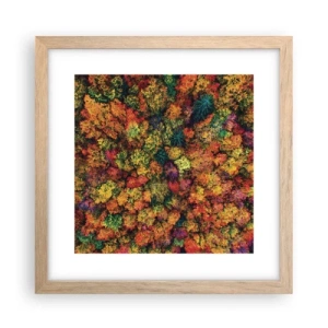Poszter világos tölgy keretben - Őszi facsokor - 30x30 cm