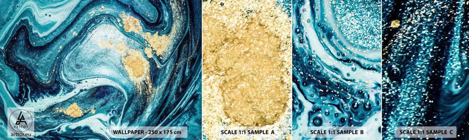 Fotótapéta Minta Standard Eco - Kék örvény - Absztrakció, Darab, Modern minta - 100x30 cm