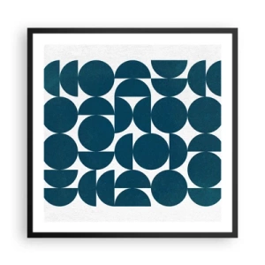 Poszter fehér keretben - Körök és félkörök - 60x60 cm