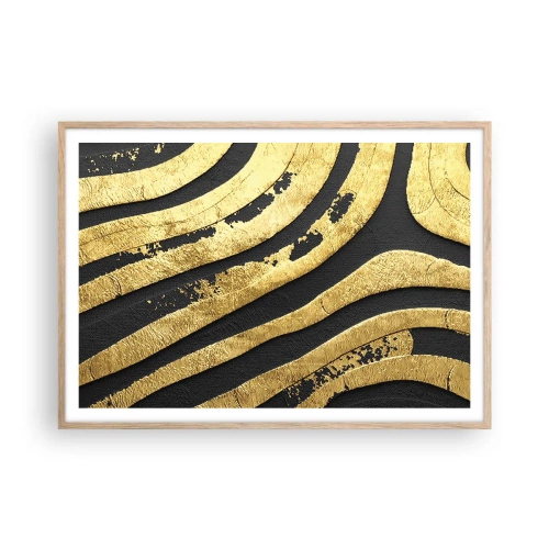 Poszter világos tölgy keretben - Minden folyik - 100x70 cm