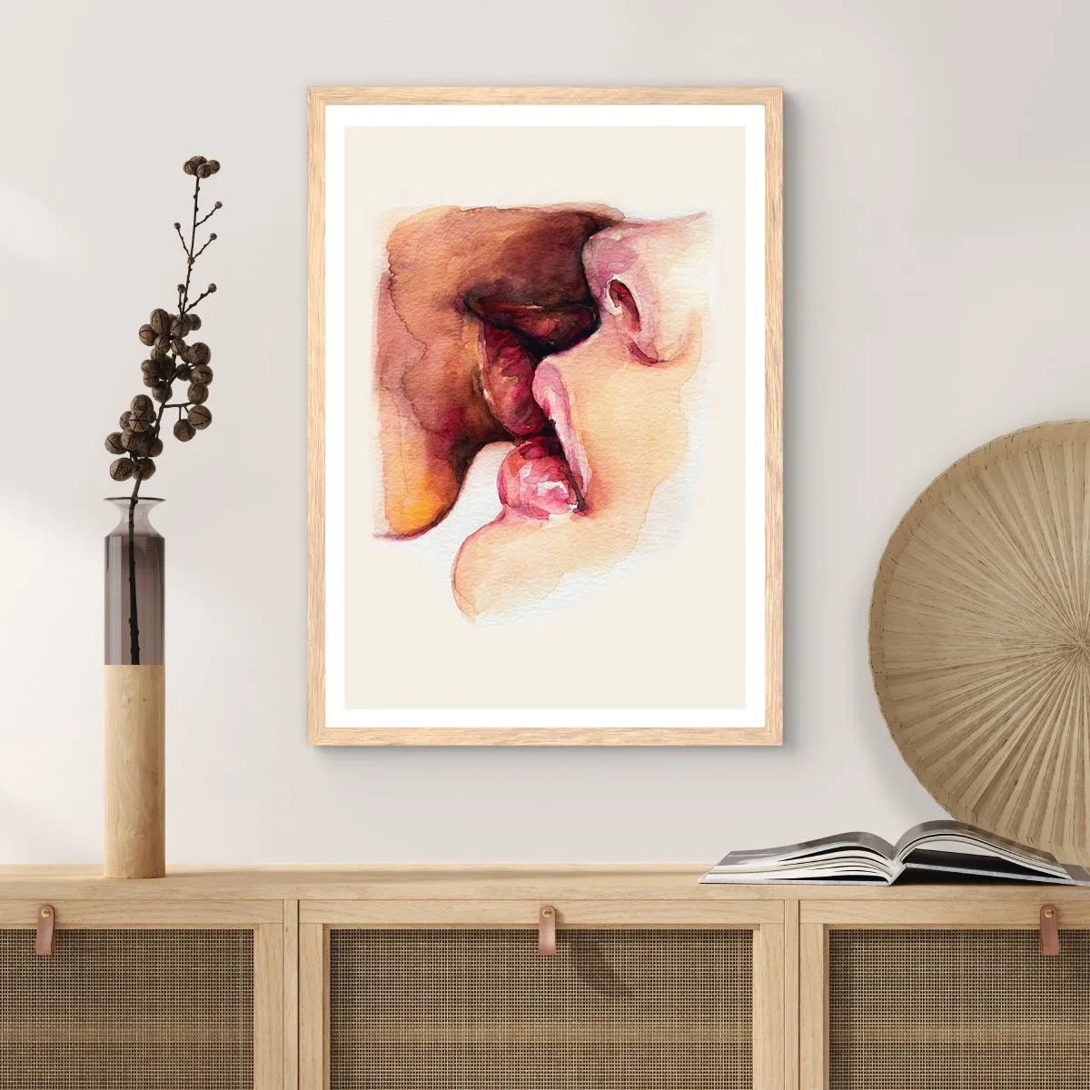 Poszter világos tölgy keretben - Mint éjszaka és nap, föld és ég - 30x40 cm