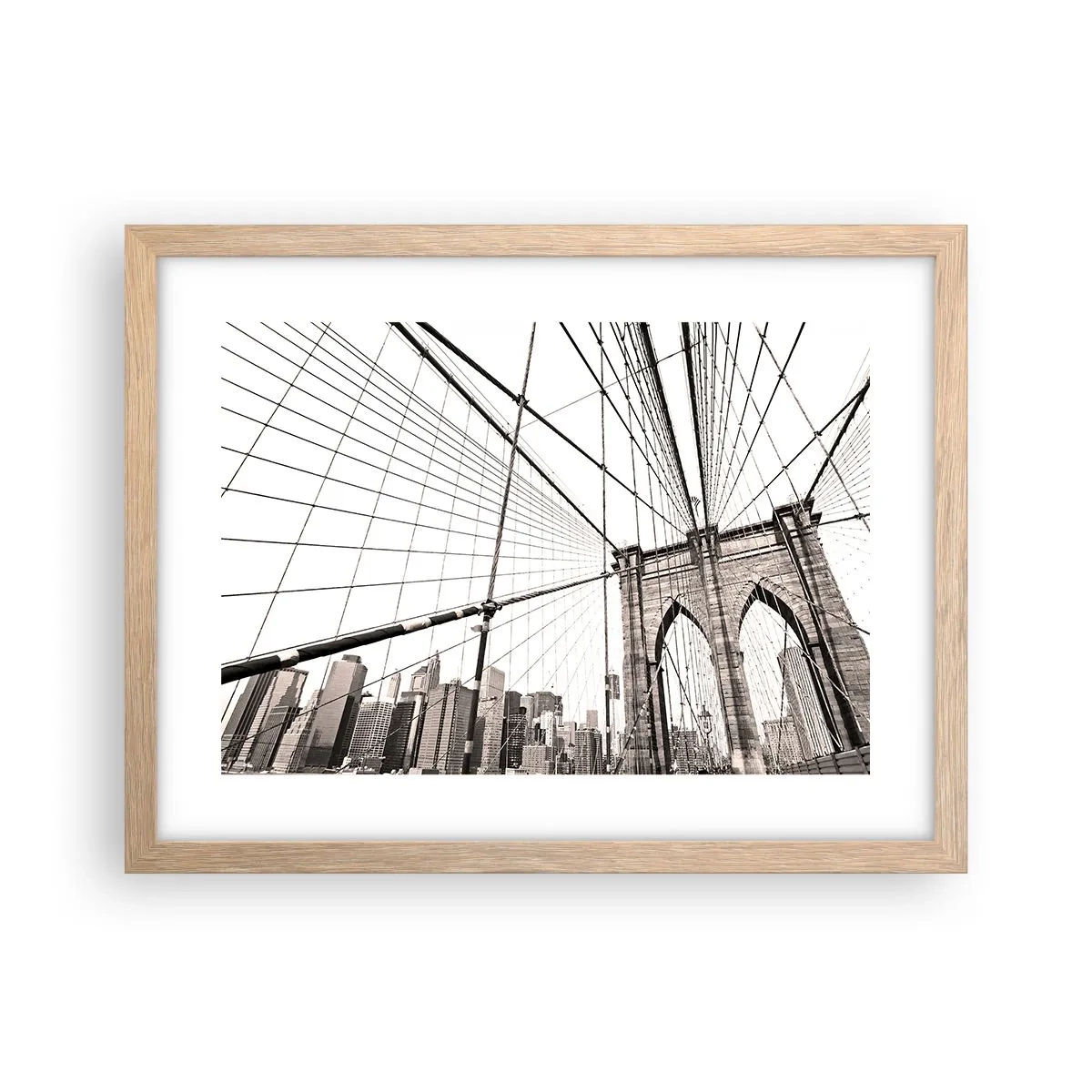Poszter világos tölgy keretben - New York-i katedrális - 40x30 cm