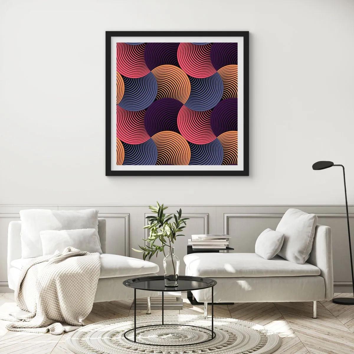 Poszter fehér keretben - Körkörös ritmusban - 30x30 cm