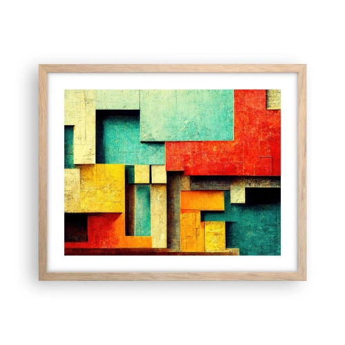 Poszter világos tölgy keretben - A derékszögek fesztiválja - 50x40 cm