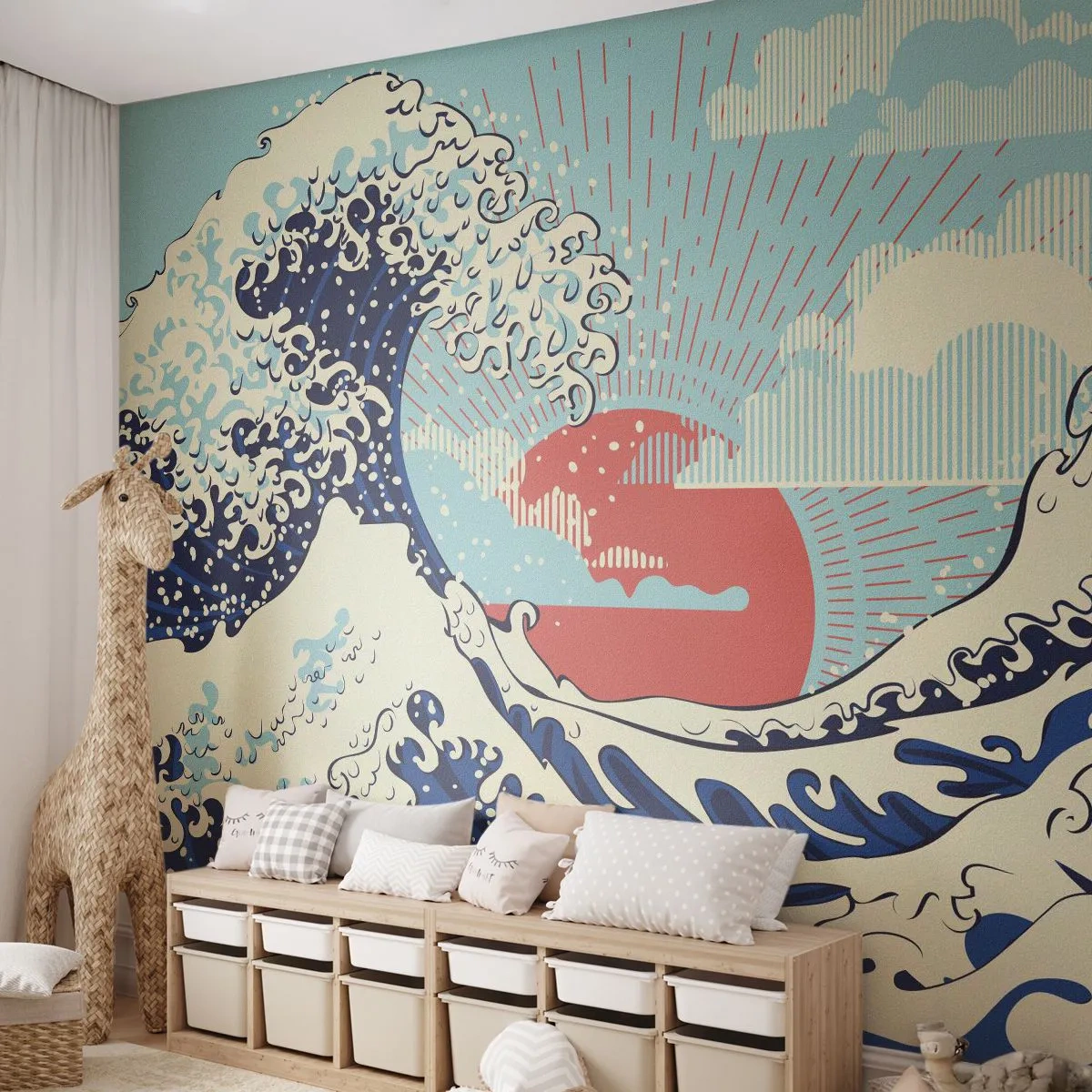 Fotótapéta Premium Sand - Japán inspirációból - Absztrakció, Tengeri hullám, Tenger - 300x210 cm