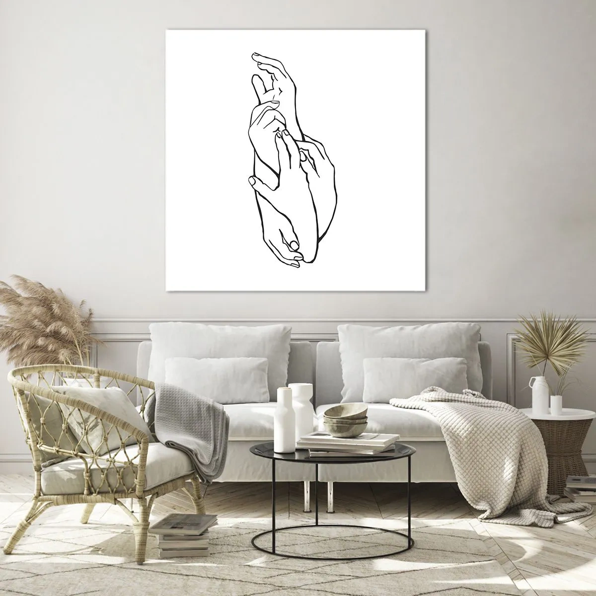 Üveg kép - Jó érintés - 70x70 cm