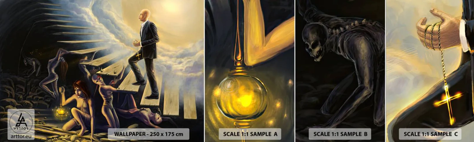 Fotótapéta Minta Standard Eco - Dante-i utazás a fény felé - Absztrakció, Fantázia, Emberek - 100x30 cm