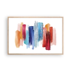 Poszter világos tölgy keretben - Fel és le - 91x61 cm