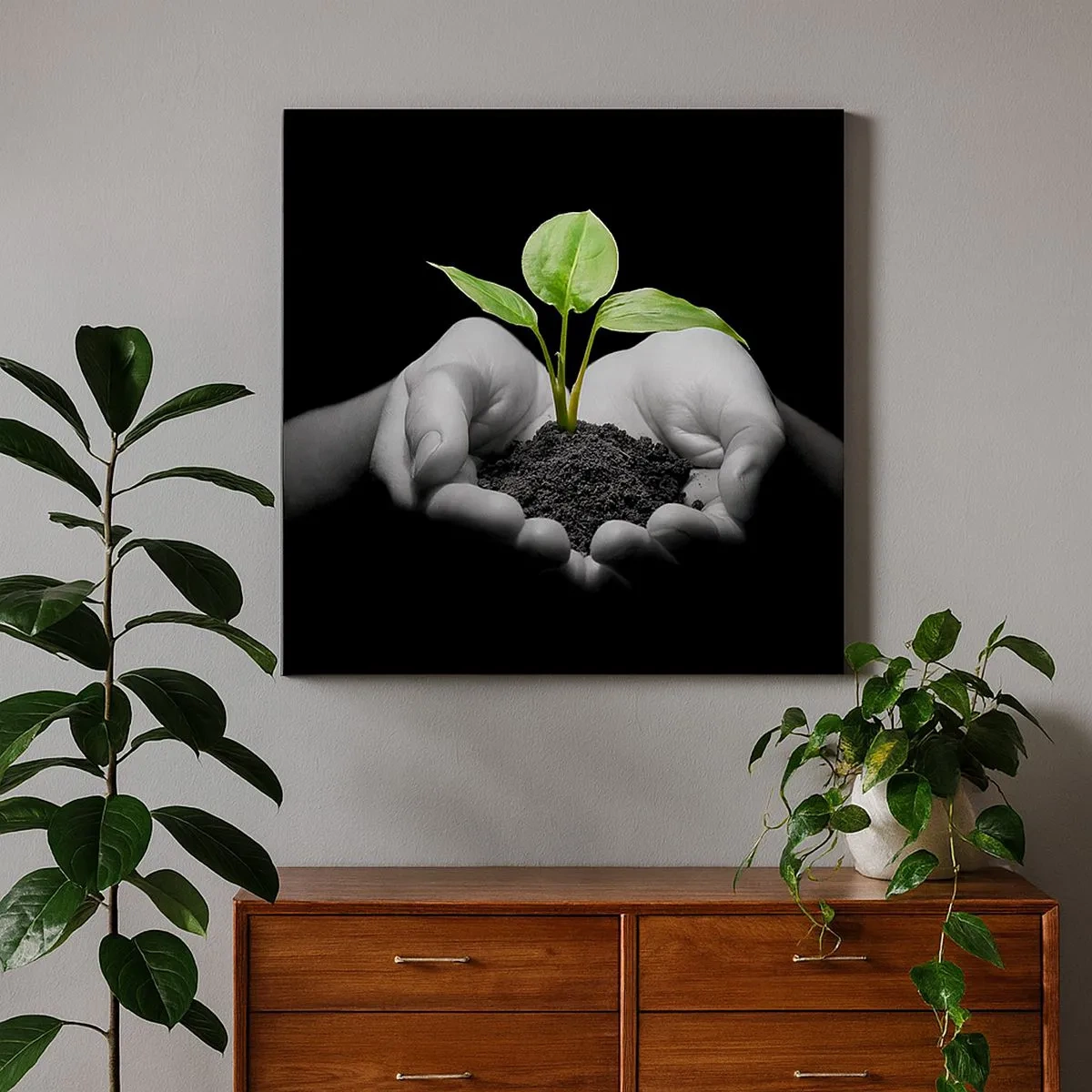 Vászonkép - Szeretem a természetet, védem azt - 30x30 cm