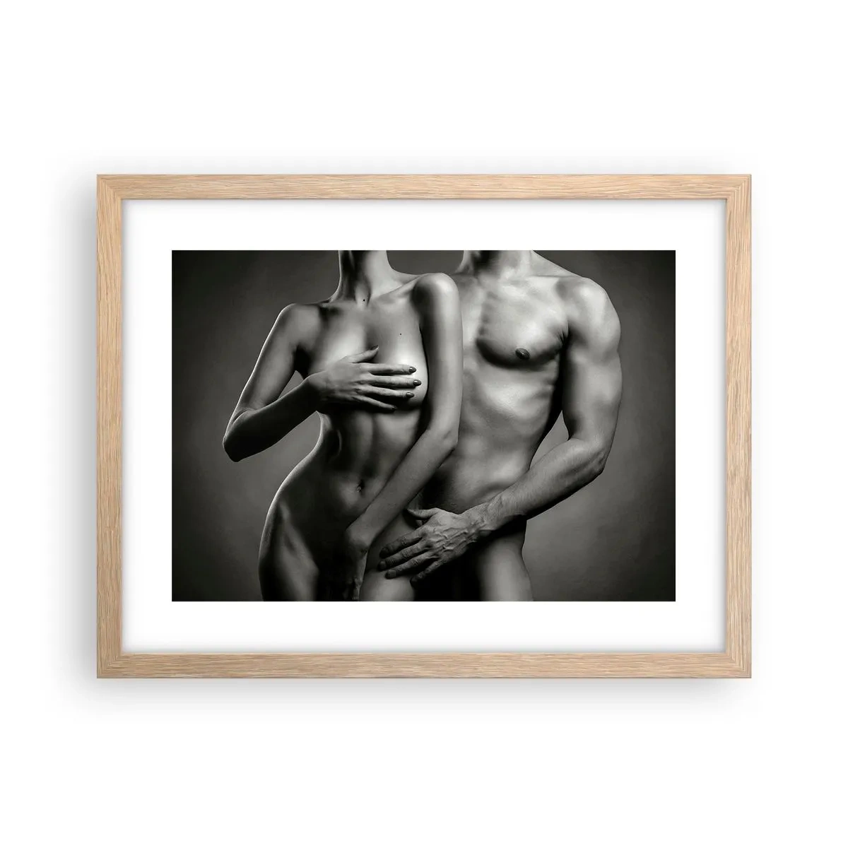 Poszter világos tölgy keretben - Ádám és Éva - 40x30 cm